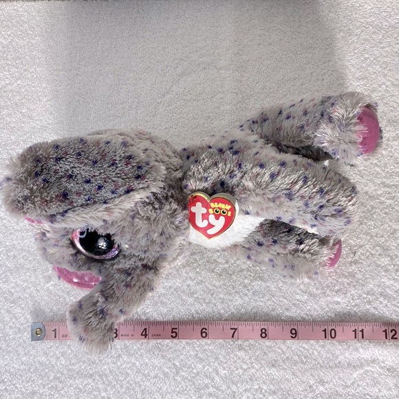 Ty Beanie Boos Specks Grey Pink Elephant Plush Toy - Picture 3 of 15